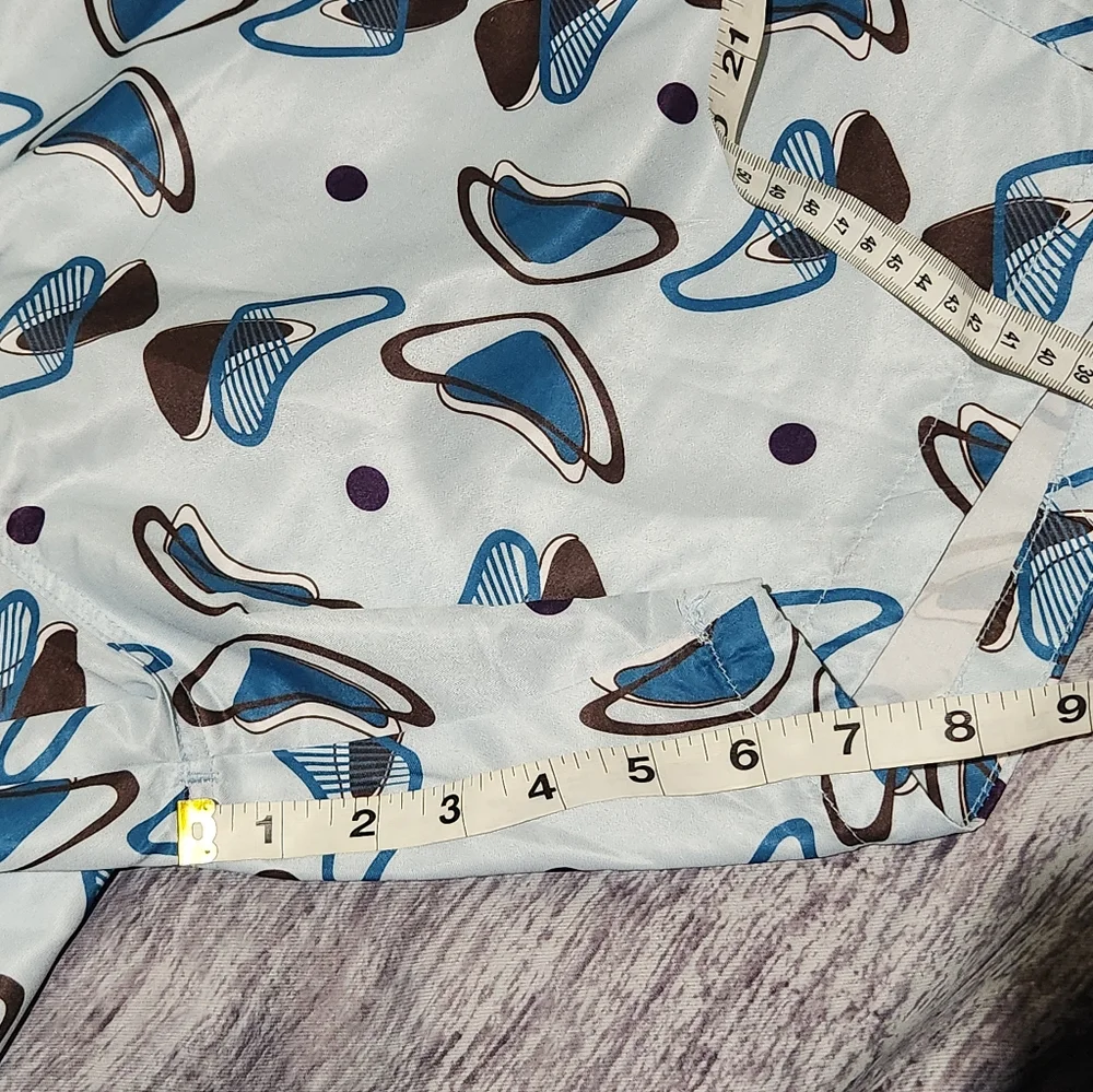 Mr. Swim‎ Blue Brown Design Swim Trunks Lined Beach Men's Size 34